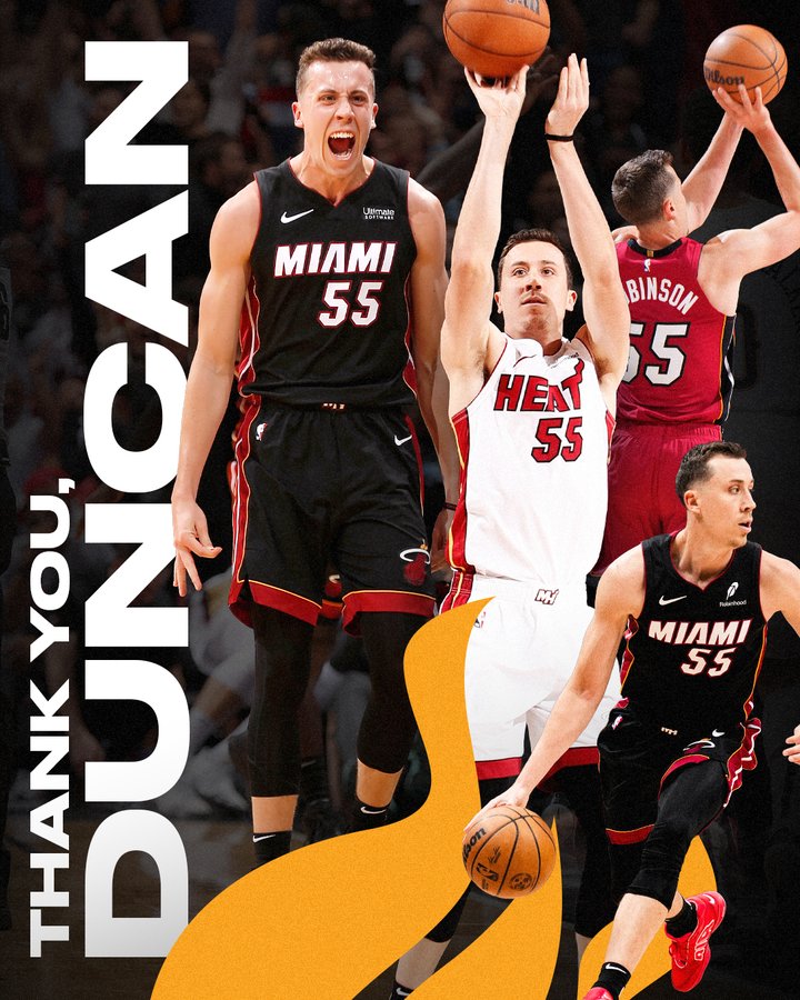 热火官方致谢邓罗：从落选秀到队史三分王，谢谢你